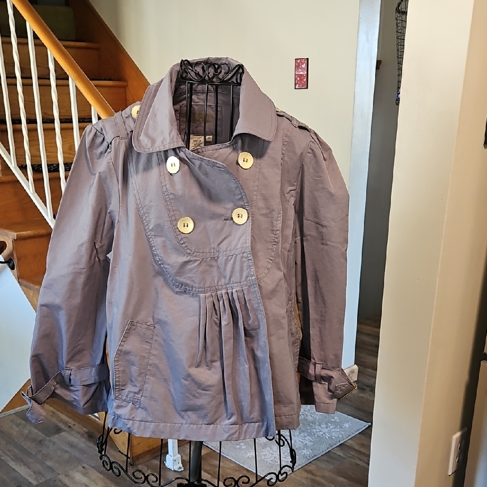👗LAL LIVE A LITTLE Women's Double-Breasted Gray Jacket👗